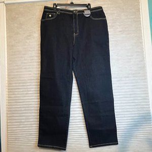 Gloria Vanderbilt Amanda Blue DARK WASH JEANS NWT SIZE 18
